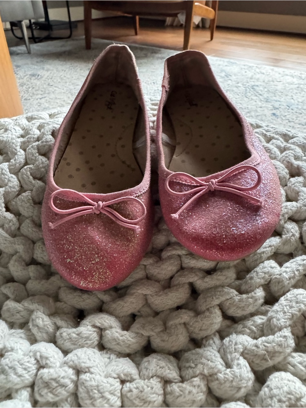 Cat & Jack Pink Glitter Ballet Flats - Picture 4 of 8